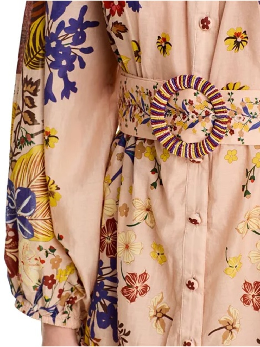 FARM RIO Floral Puff-Sleeve Mini Dress in Blush Pink - Picture 5 of 8